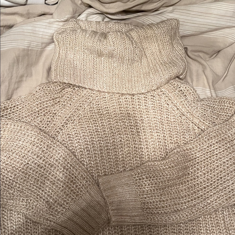 H&M Cream Turtleneck Oversized Sweater